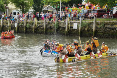 Kingsbridge - Kingsbridge Fair Week - Raft Race - "The Vikings" raid "Toad Hall"